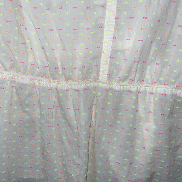 Lane Bryant Blouse Womens 38 White Pullover Short Sleeve V Neck Elastic Waist - Picture 4 of 10